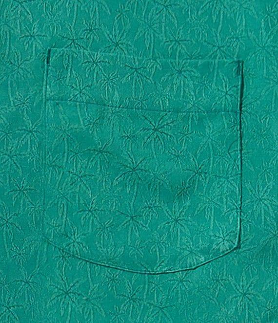 Caribbean Big & Tall Palm Paradise Jacquard Solid Short Sleeve Woven Shirt Product Image