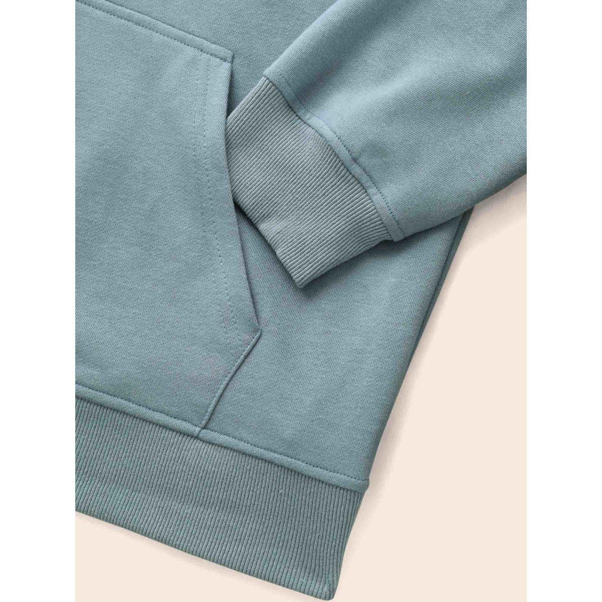 Plus Size Textured Half Zip Patchwork Sweatshirt Women Stone Casual Patchwork Polo Everyday Sweatshirts BloomChic 14-16/1X Product Image