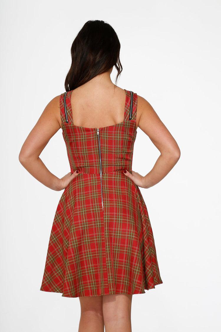 Red Plaid Swing Dress Product Image