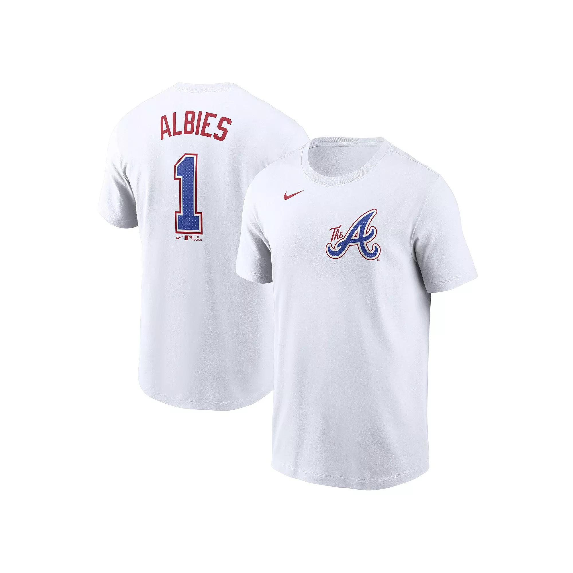 Men's Nike Ozzie Albies White Atlanta Braves 2024 City Connect Fuse Name & Number T-Shirt, Size: Medium Product Image