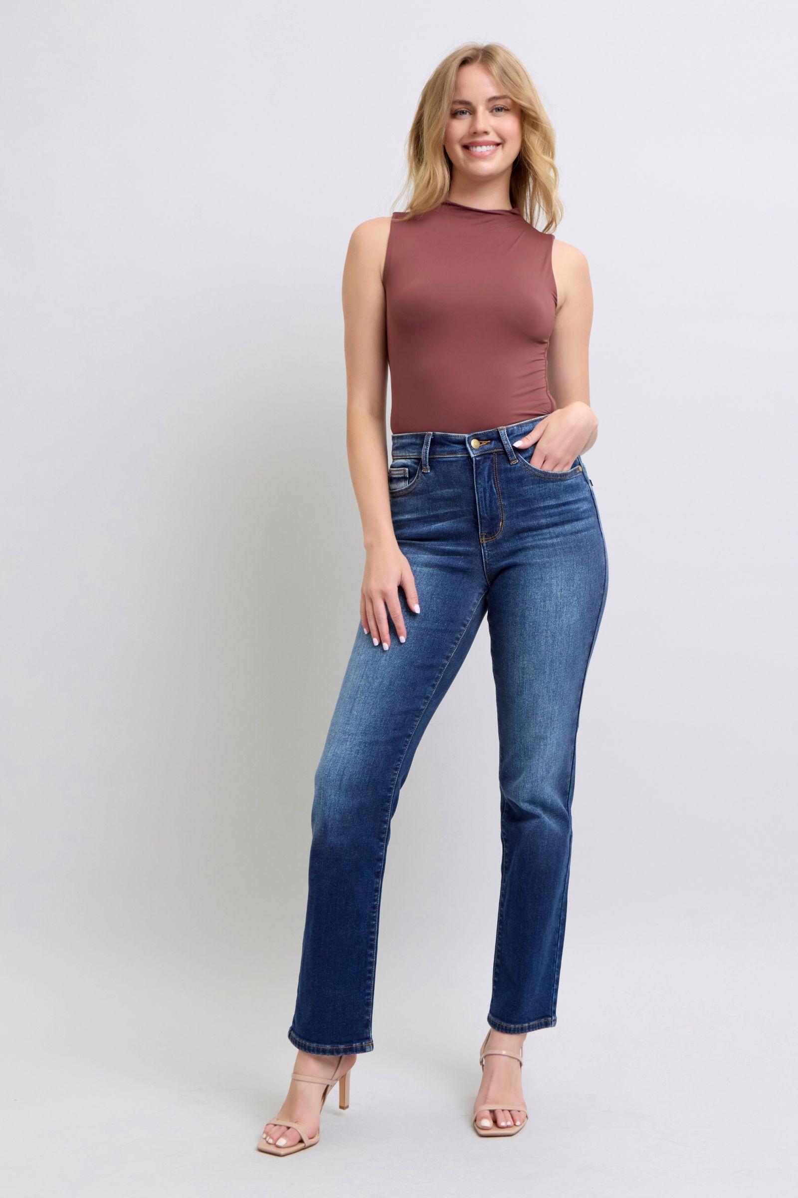 Jennifer Mid-Rise Washed Straight Leg Judy Blue Jeans - ONLINE EXCLUSIVE! Product Image
