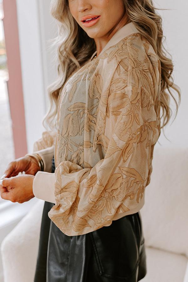 Statement Piece Velvet Burnout Bomber Jacket Product Image