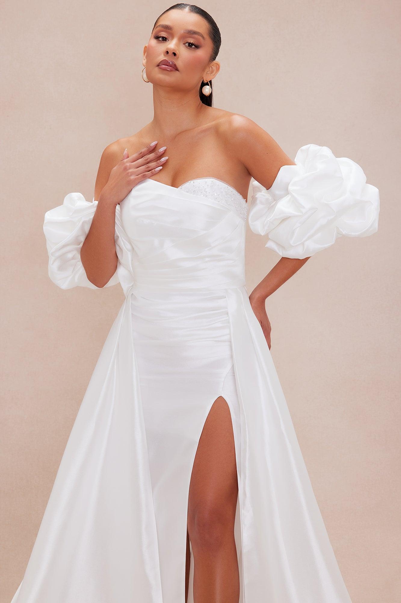 Lovers Lane Taffeta Gown - White Product Image