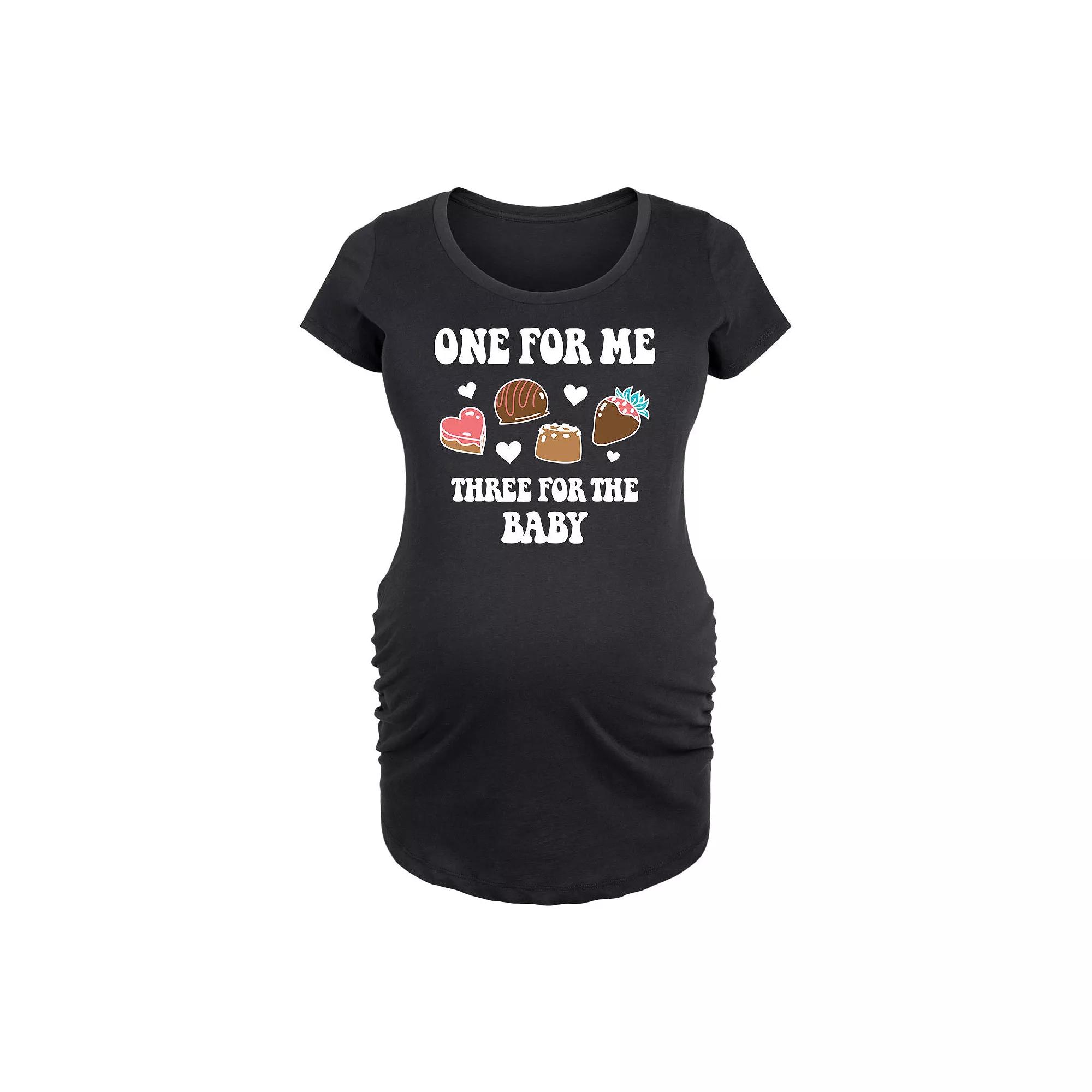 Maternity One For Me Three For Baby Chocolate Graphic Tee, Women's,  Product Image