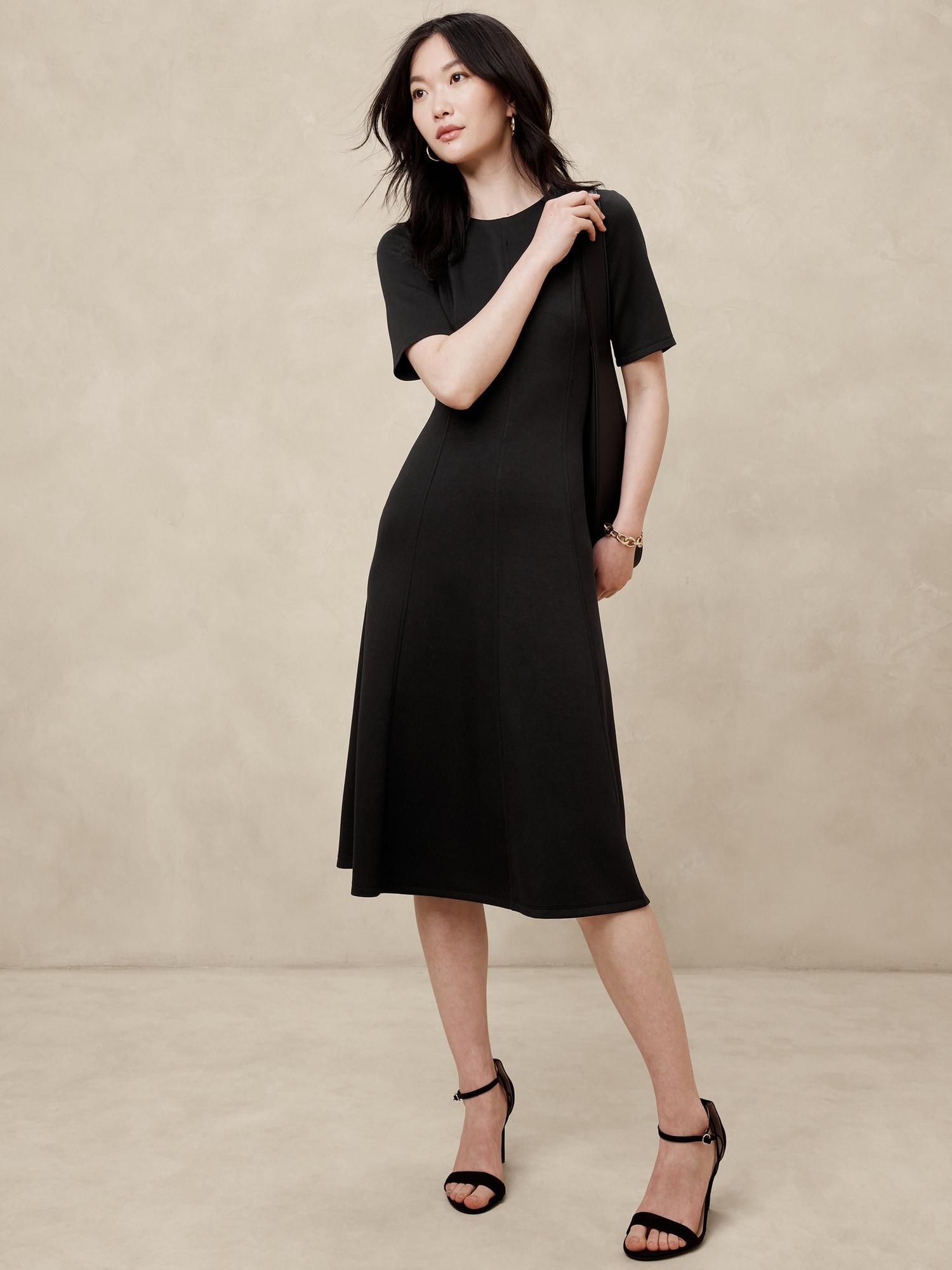 Soft Touch Scuba Seamed Midi Dress Product Image