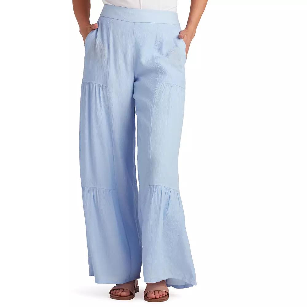 Women's AB Studio Pull-On Tiered Wide Leg Pants, Size: XXL, Light Blue Product Image