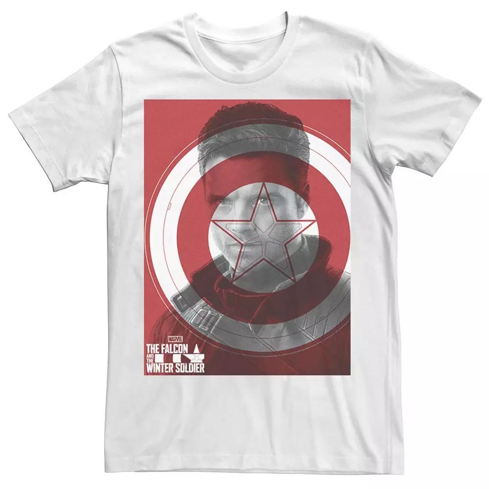Men's Marvel The Falcon And The Winter Soldier Bucky Shield Poster Tee,  Product Image