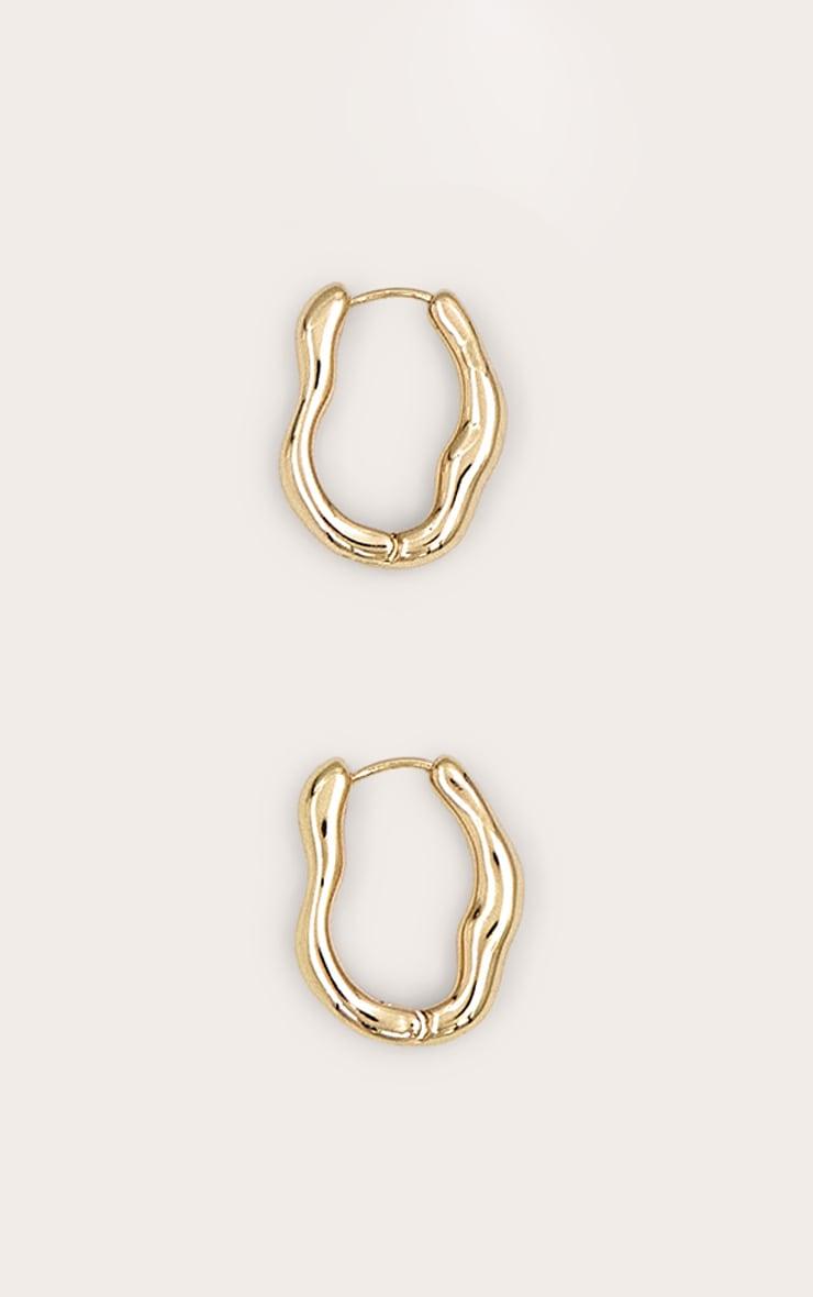 Gold Abstract Hoop Earrings Product Image