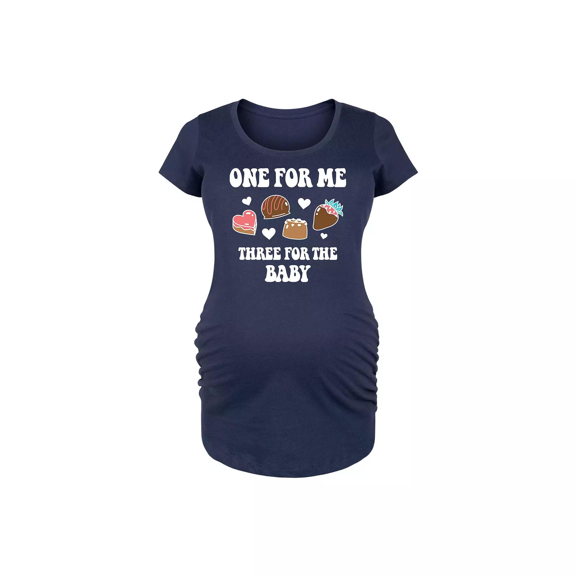 Maternity One For Me Three For Baby Chocolate Graphic Tee, Women's,  Product Image