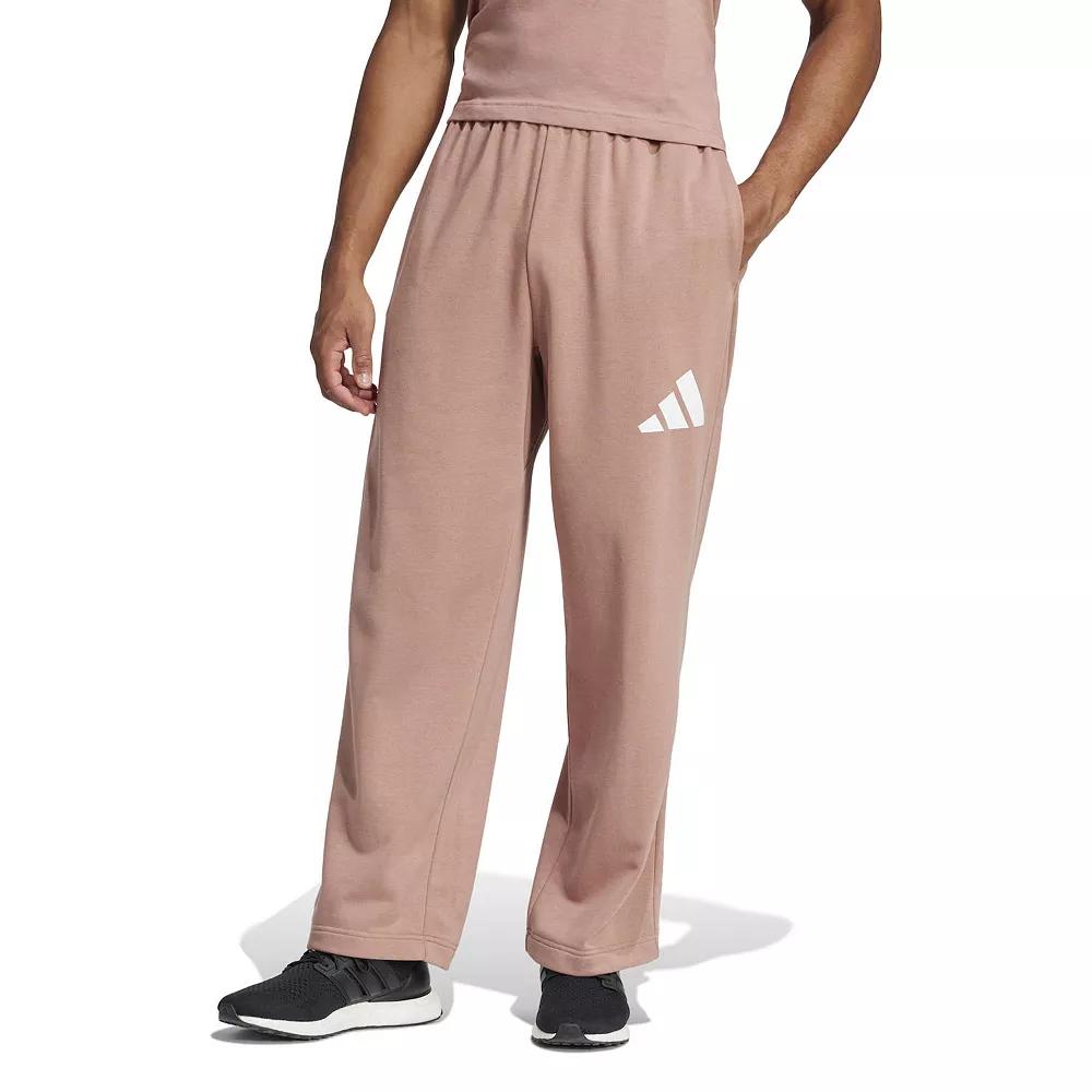 Men's adidas Essentials Three Bar Sportswear Pants, Size: XL, Warm Clay White Product Image