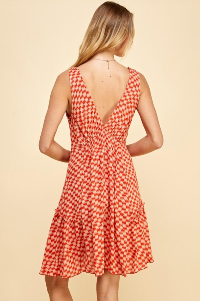 Waved Geo Printed Full Dress Product Image