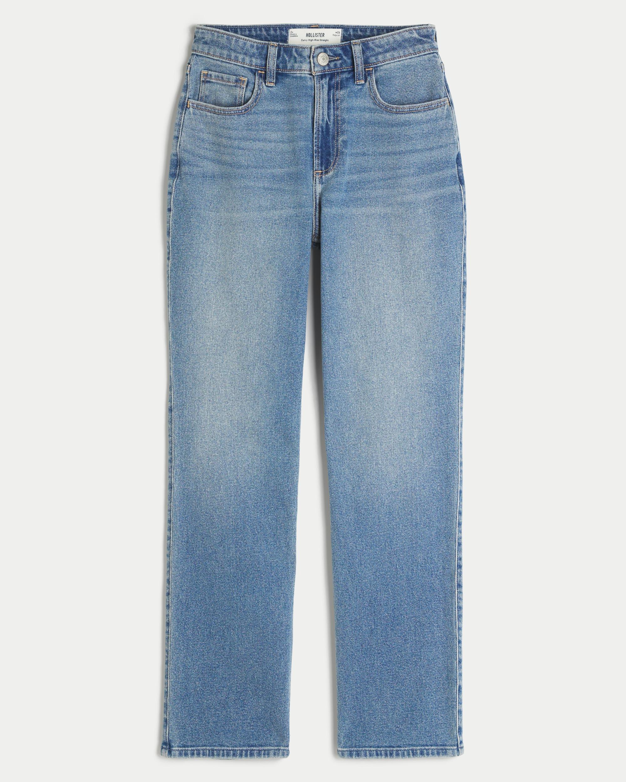 Curvy High-Rise Medium Wash Straight Jeans Product Image