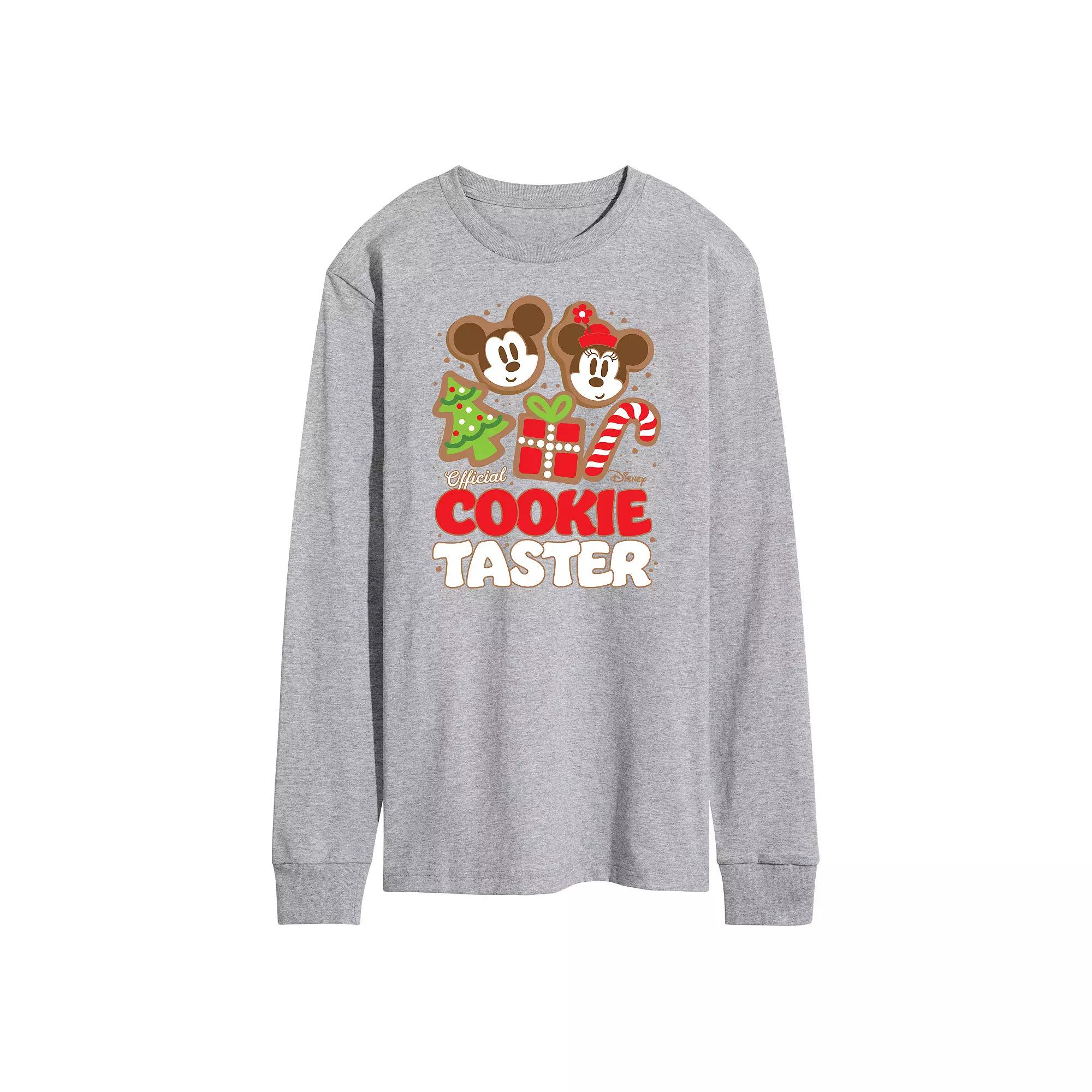Disney's Mickey & Minnie Mouse Men's Official Cookie Taster Long Sleeve Graphic Tee,  Product Image