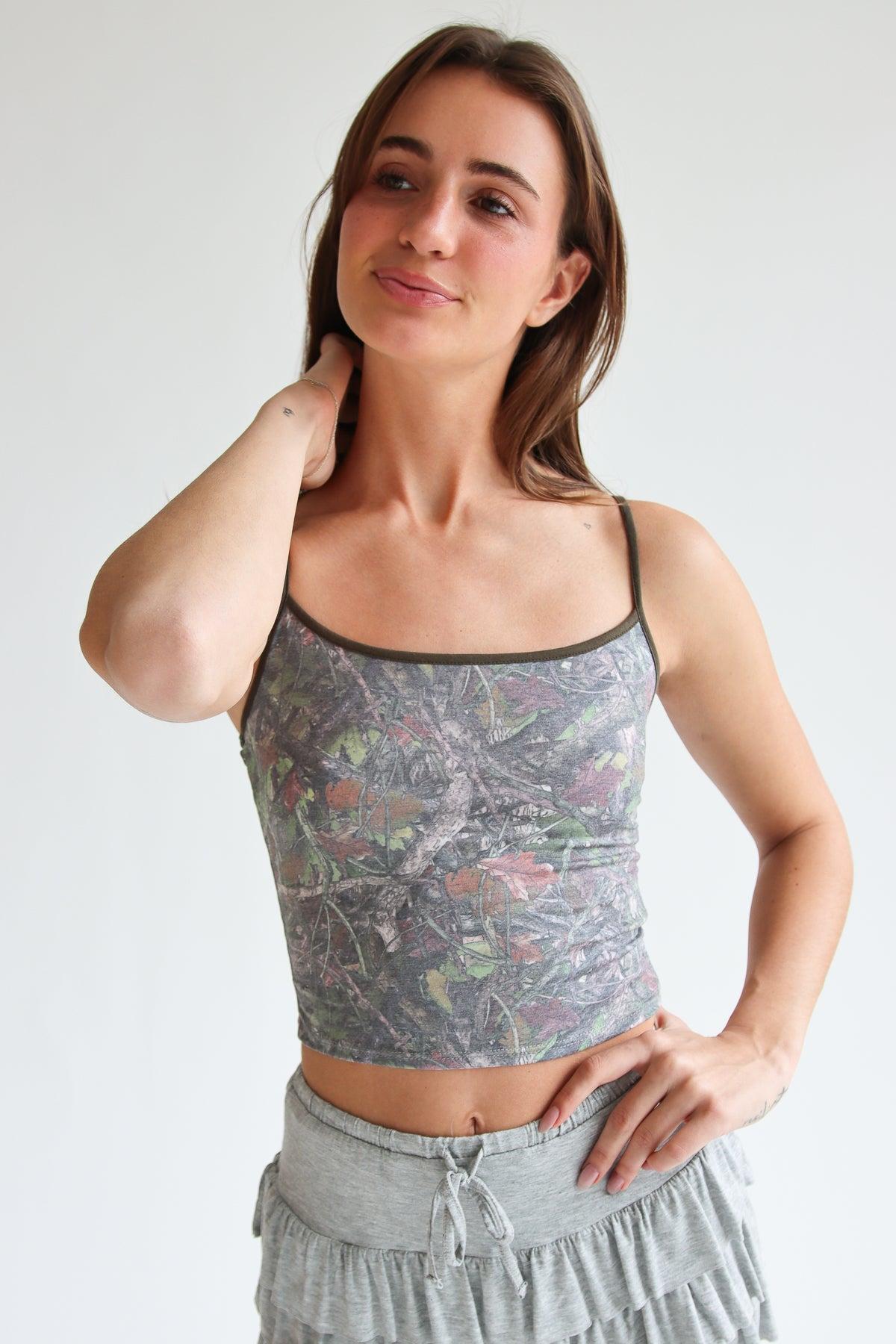 Printed Woodland Camo Ringer Cami Product Image