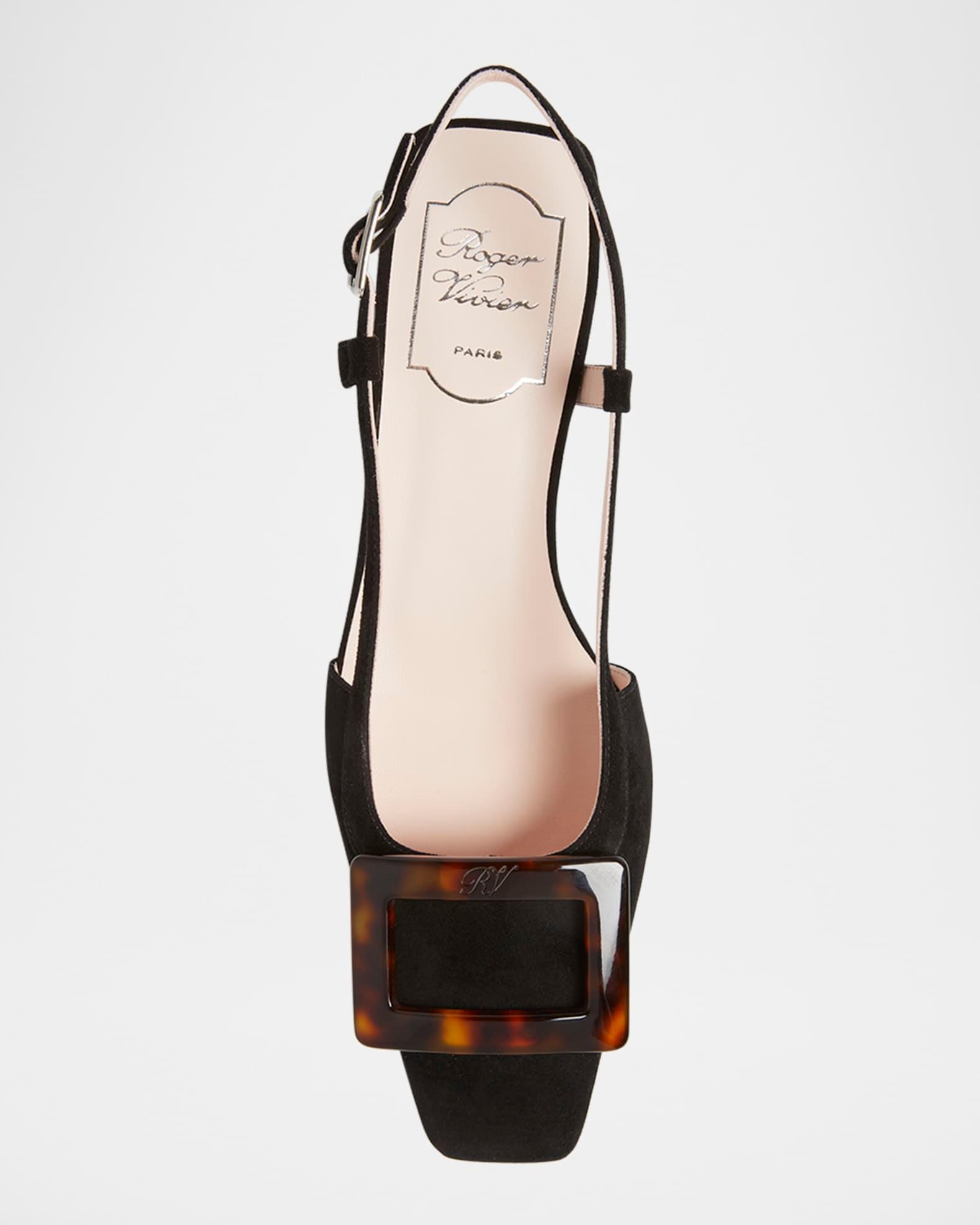 Belle Vivier Turtle Suede Slingback Pumps Product Image