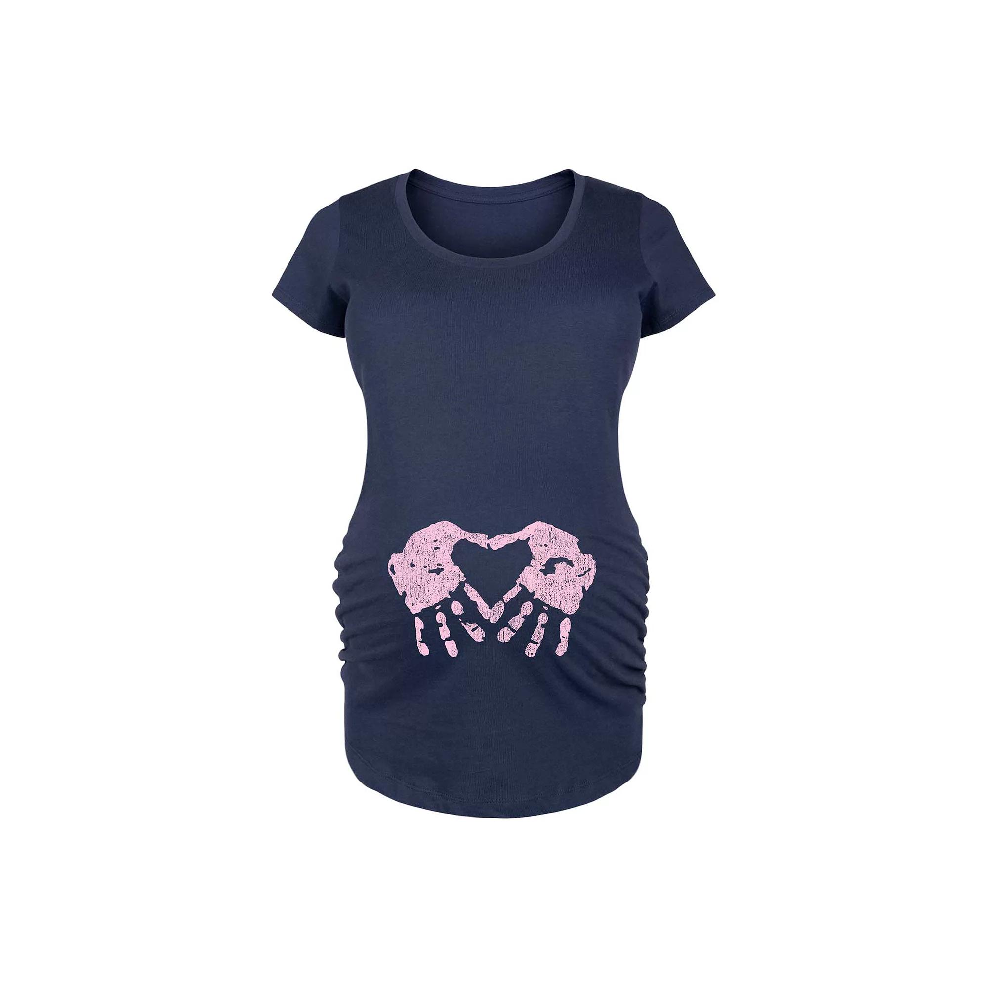 Maternity Handprint Heart Girl Graphic Tee, Women's,  Product Image