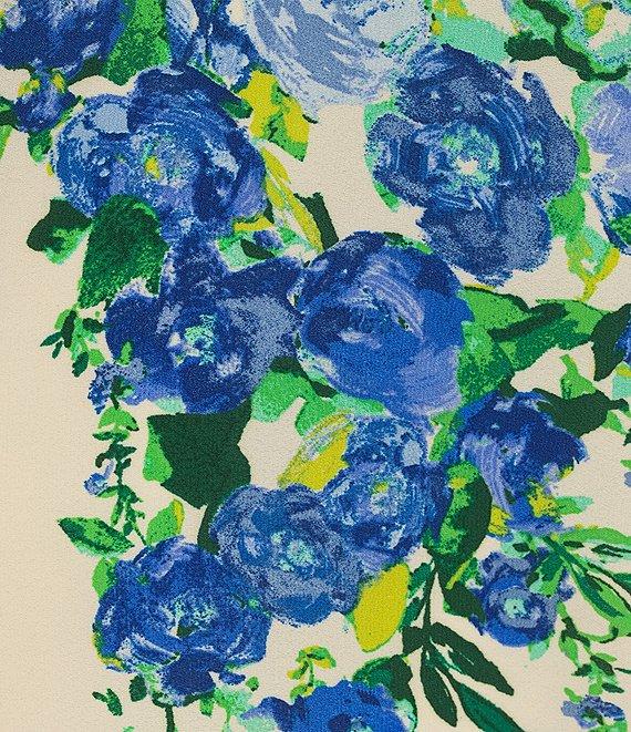 Maggy London Floral Sweetheart Neck Short Flutter Sleeve Midi Dress Product Image