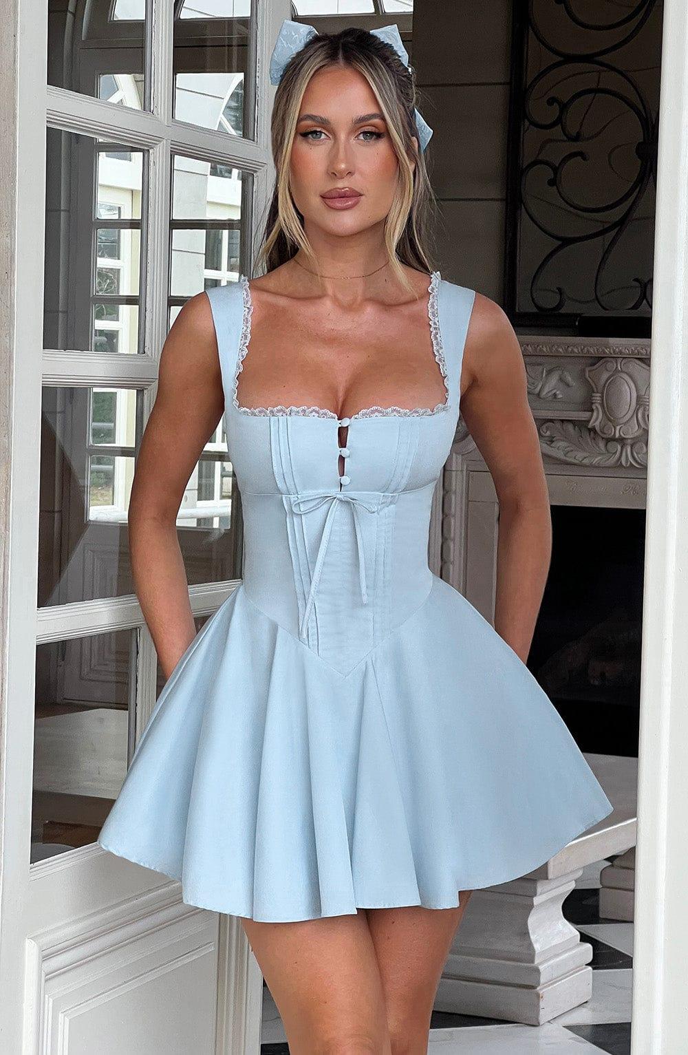 Antonella Mini Dress - Blue Product Image
