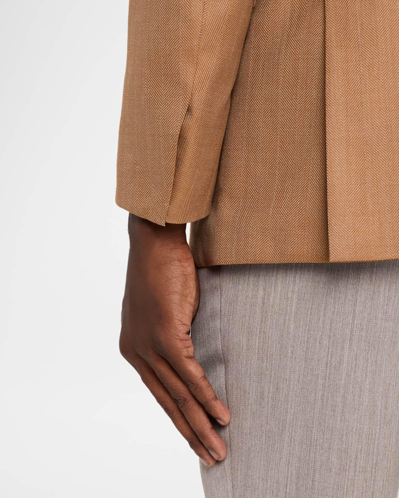 Men's Single-Breasted Herringbone Blazer Product Image