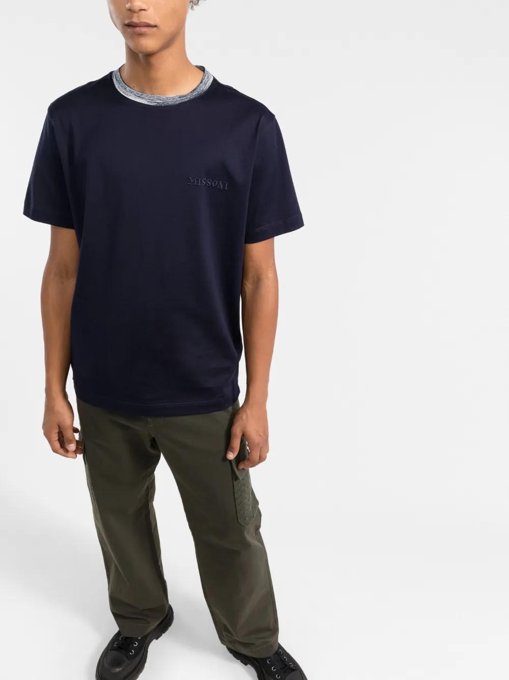 logo embroidered cotton T-shirt Product Image