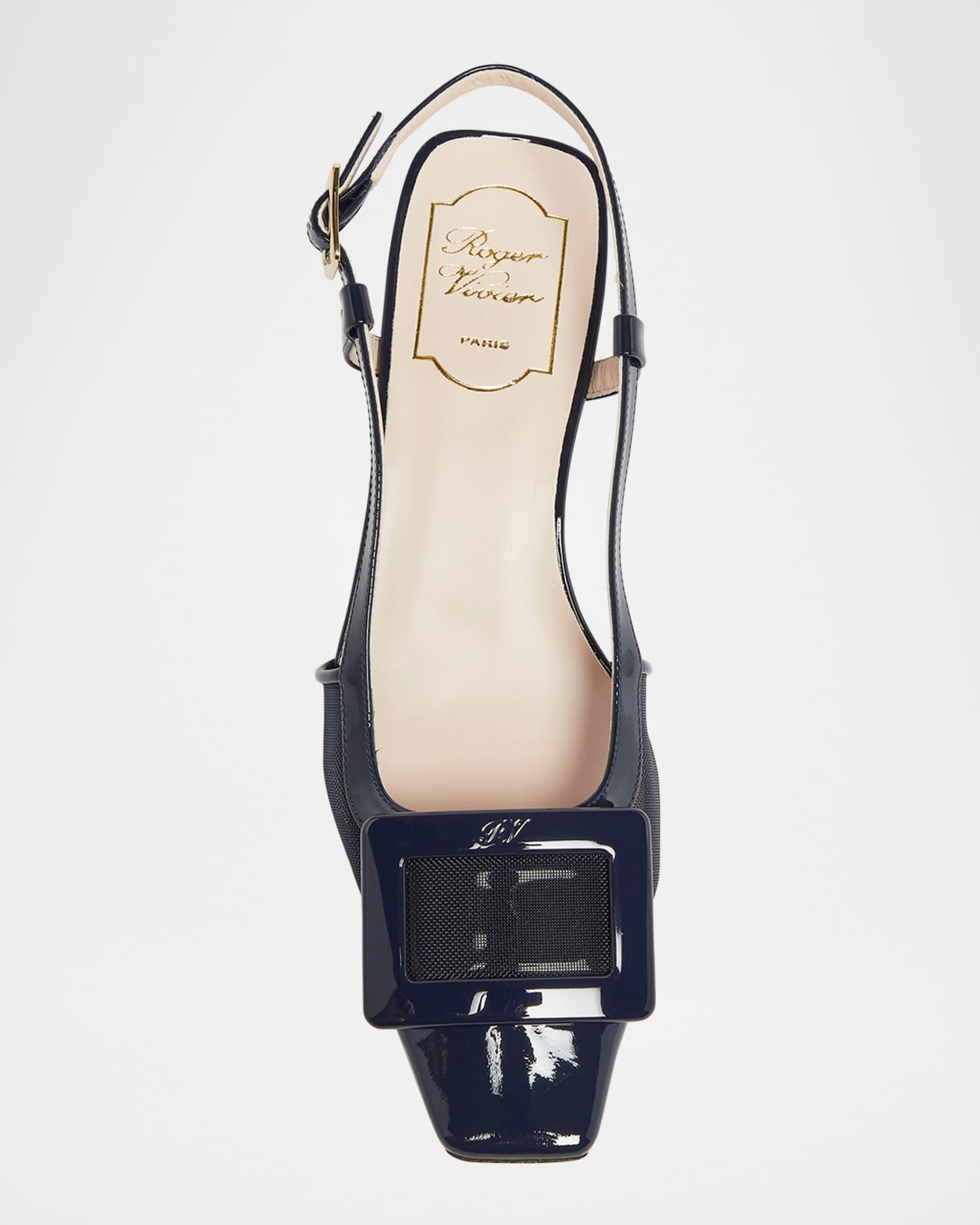 Belle Vivier Mesh Buckle Slingback Pumps Product Image