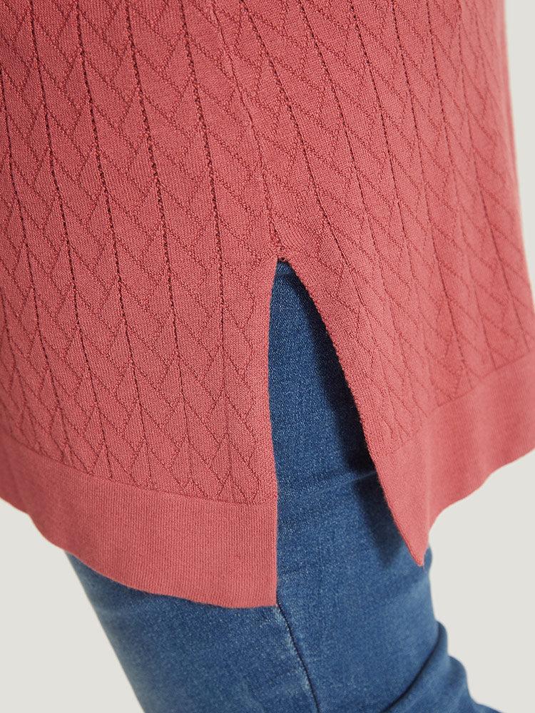 Supersoft Essentials Geometric Split Side Loose Pullover Female Product Image