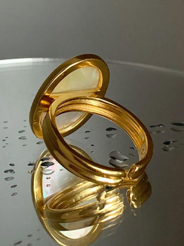 Adjustable Mother-Of-Pearl Geometric Rings Accessories Product Image