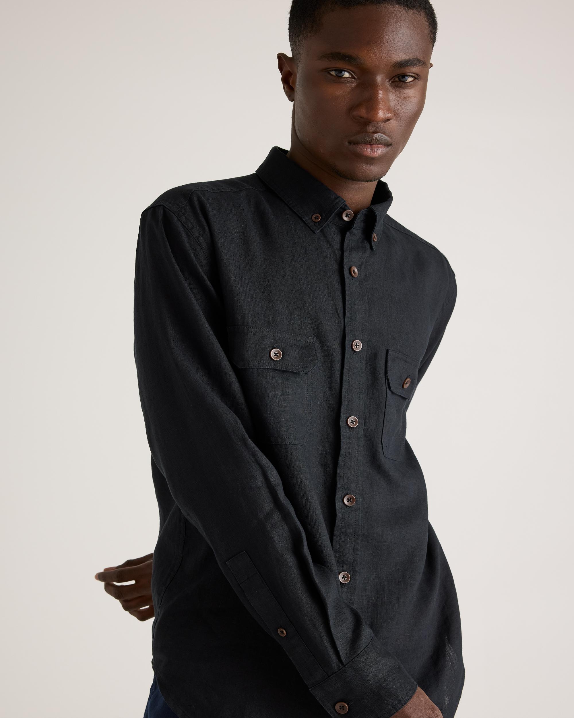 Quince | Men's 100% European Linen Utility Shirt Product Image