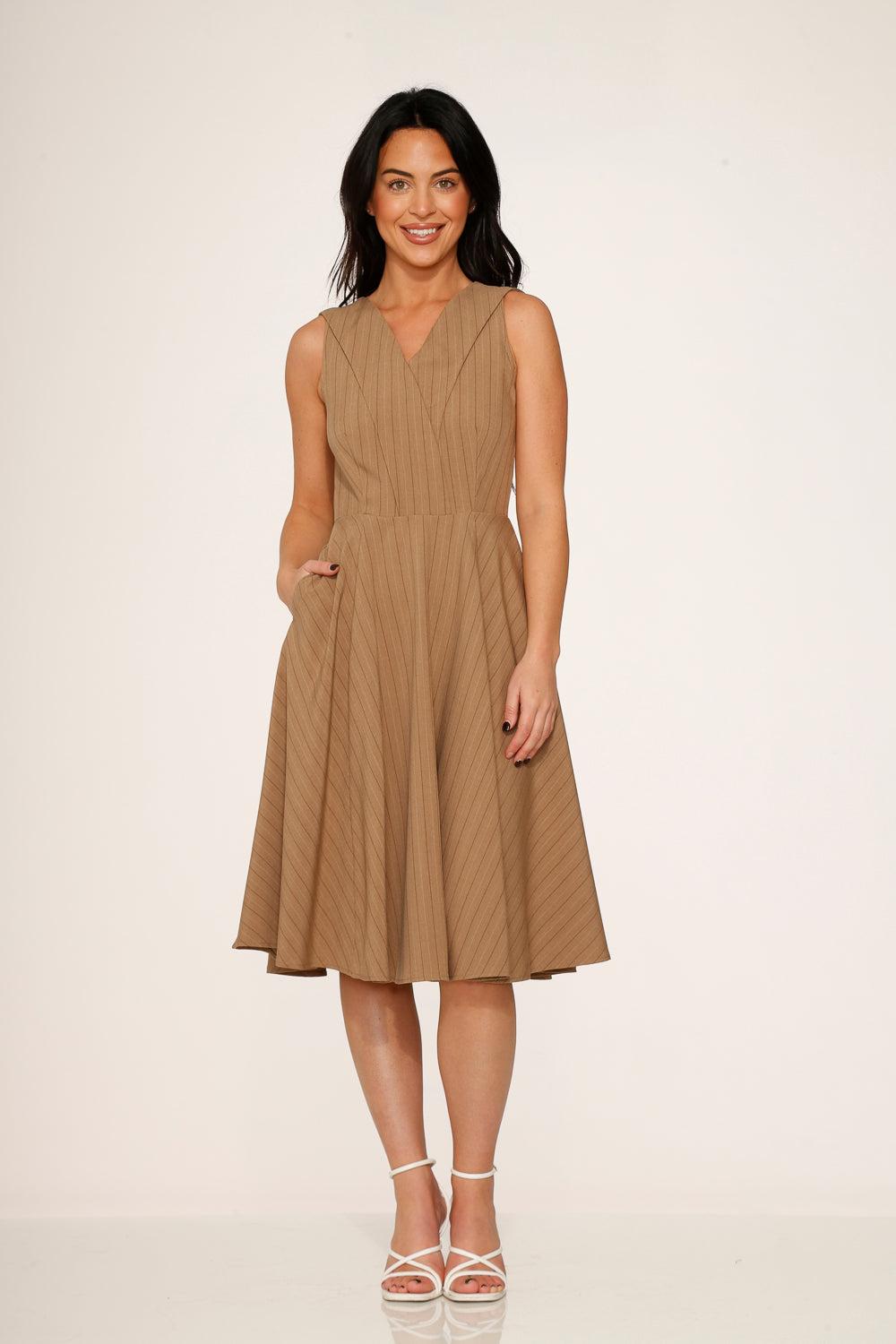 Camel Swing Dress Product Image