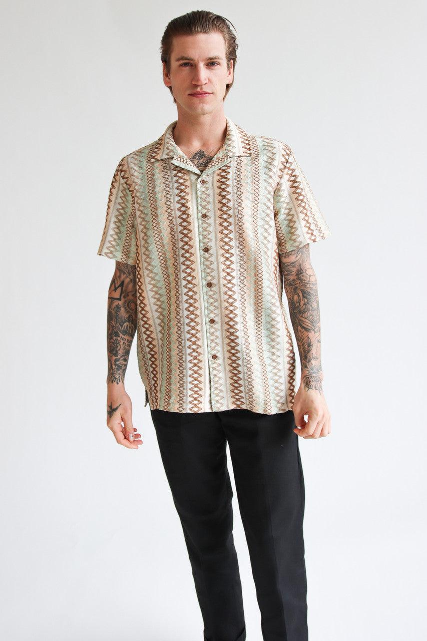 Zig Zag Woven Button Up Shirt Product Image