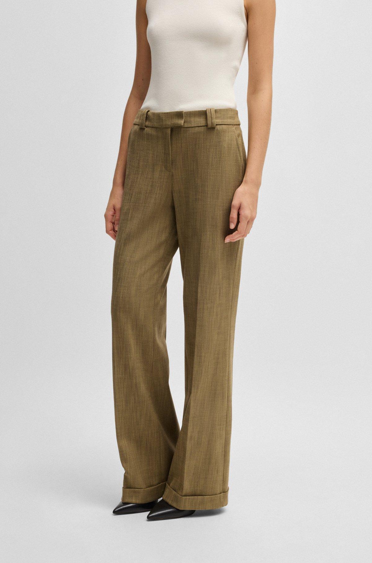 Regular-fit trousers in herringbone stretch fabric Product Image