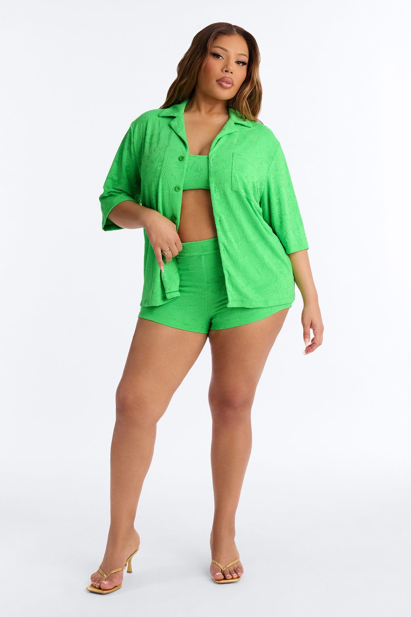 Tan Me Later 3 Piece Bikini Set - Green Female Product Image