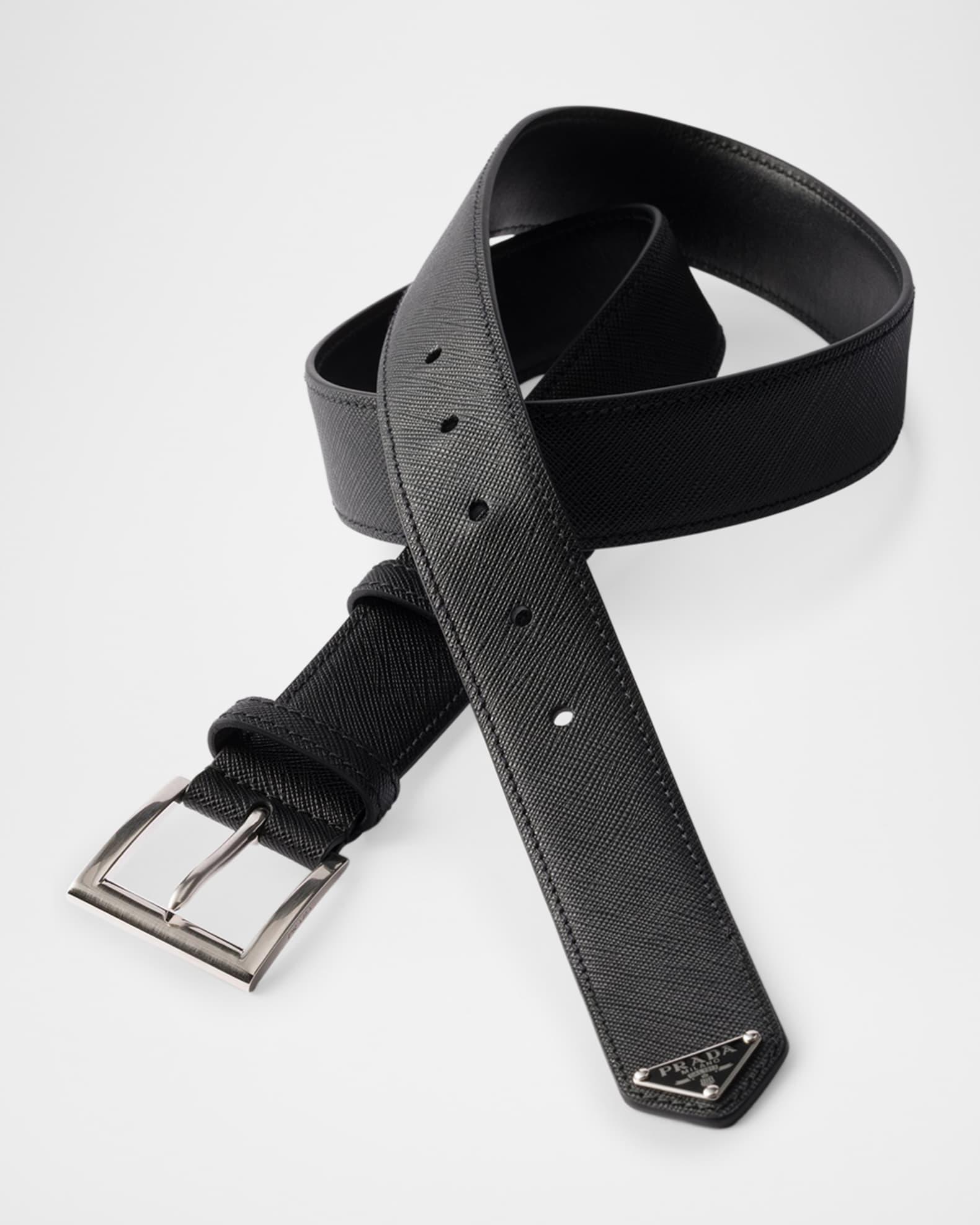 Men's Triangle Saffiano Leather Belt Product Image