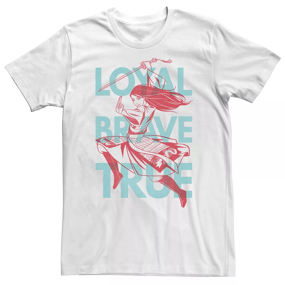 Big & Tall Disney Mulan Live Action Loyal Brave True Text Overlay Tee, Men's,  Product Image