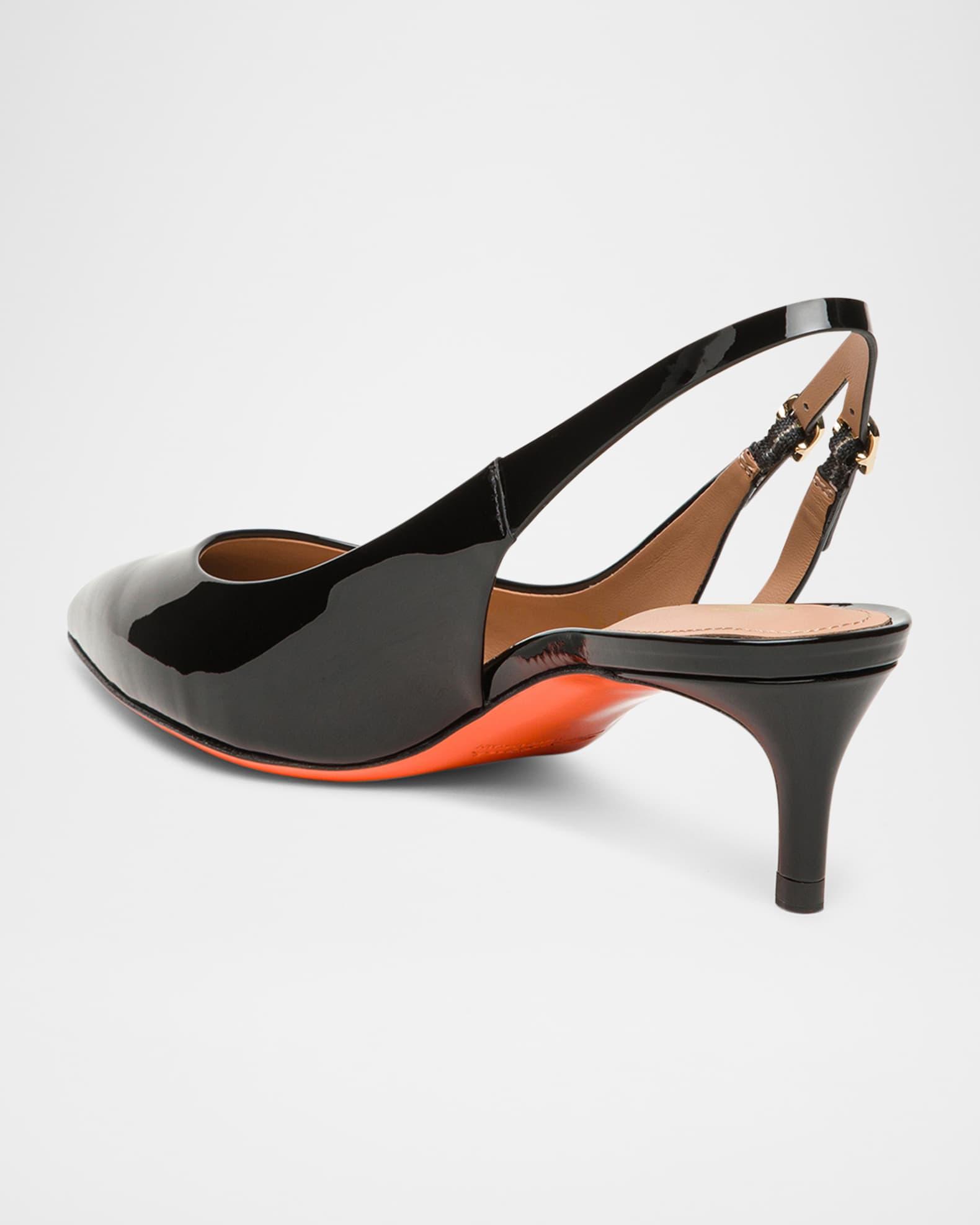 Audrey Patent Kitten Slingback Pumps Product Image