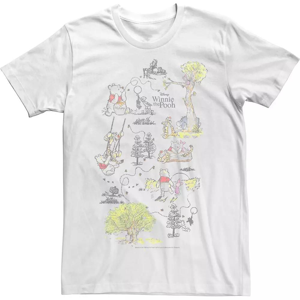 Men's Winnie The Pooh Winnie Map Group Shot Tee,  Product Image