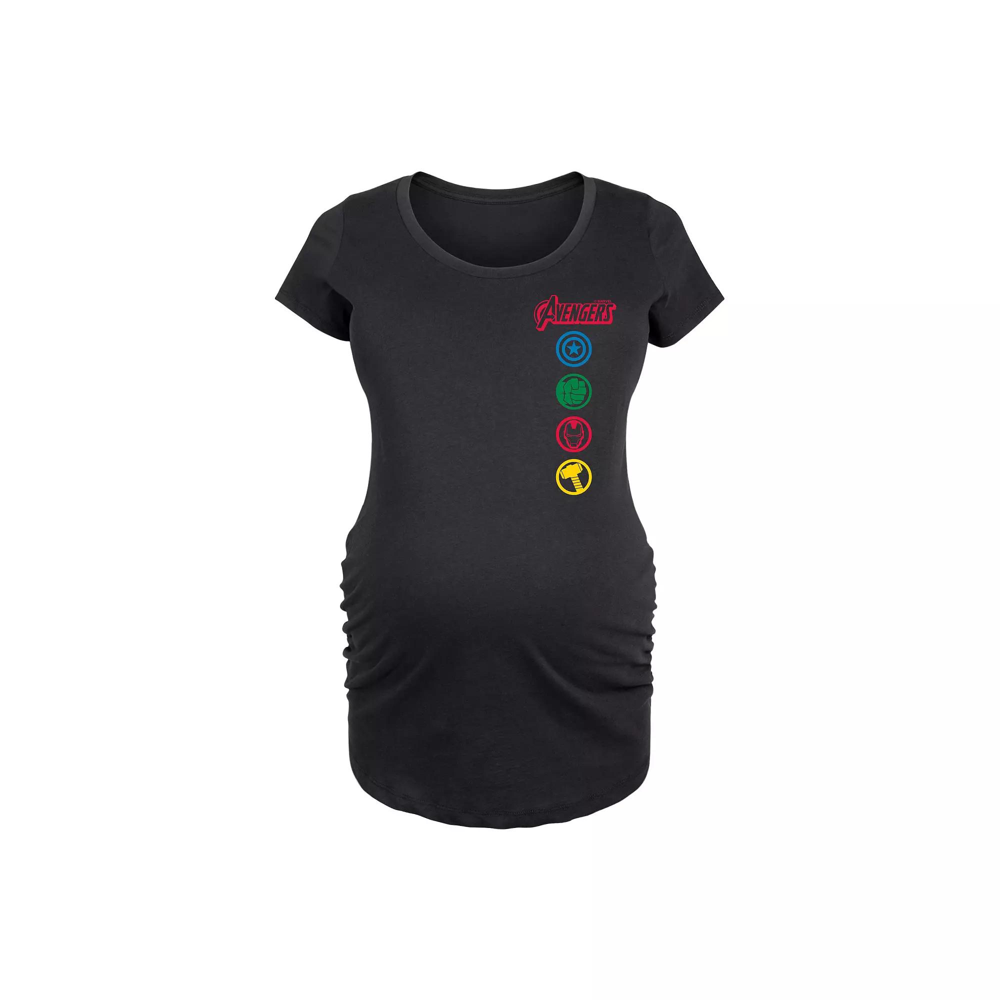 Maternity Marvel Avengers Icon Logos Graphic Tee, Women's,  Product Image