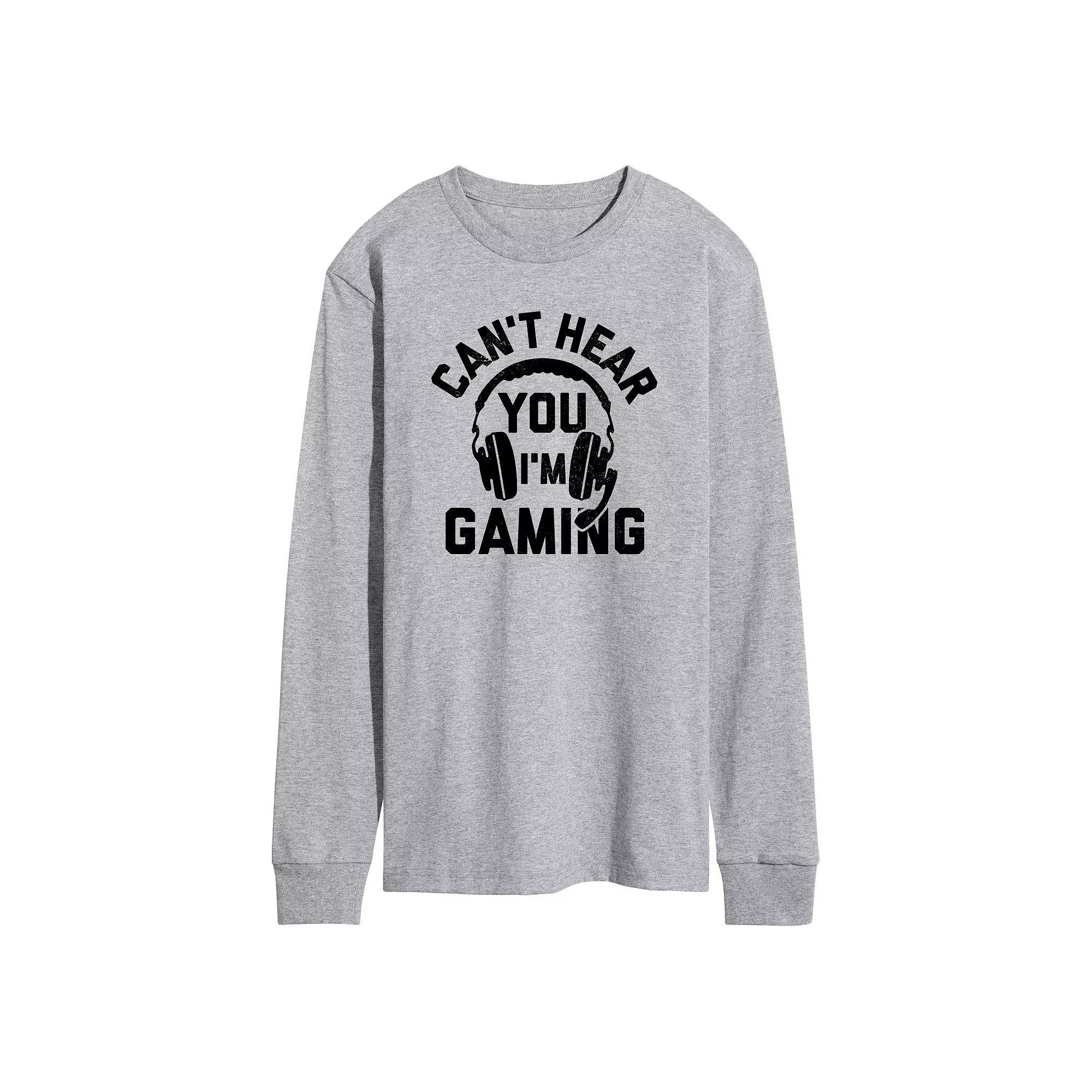 Men's Can't Hear You Gaming Long Sleeve Graphic Tee,  Product Image