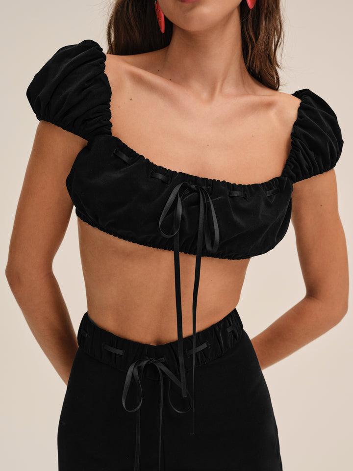 Cindy Crop Top — Black Product Image