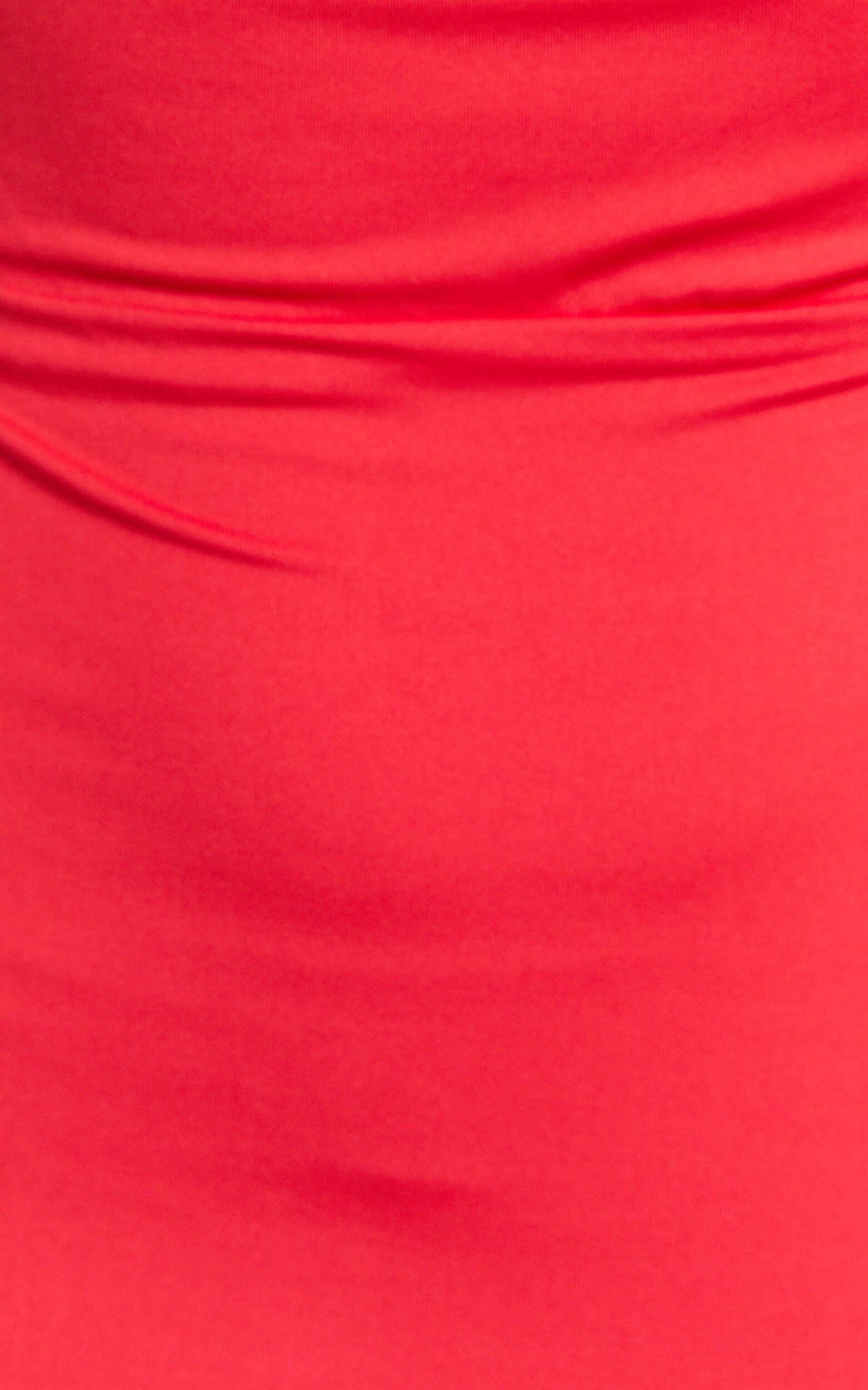 Sylvana Maxi Dress - Cowl Halter Neck Bodycon Dress in Red Product Image