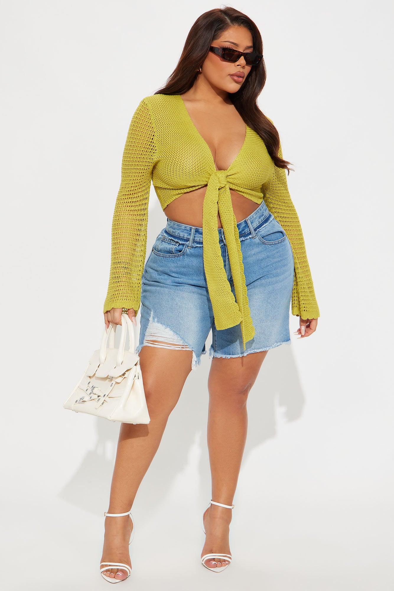 Sunny Paradise Crochet Top - Lime Product Image