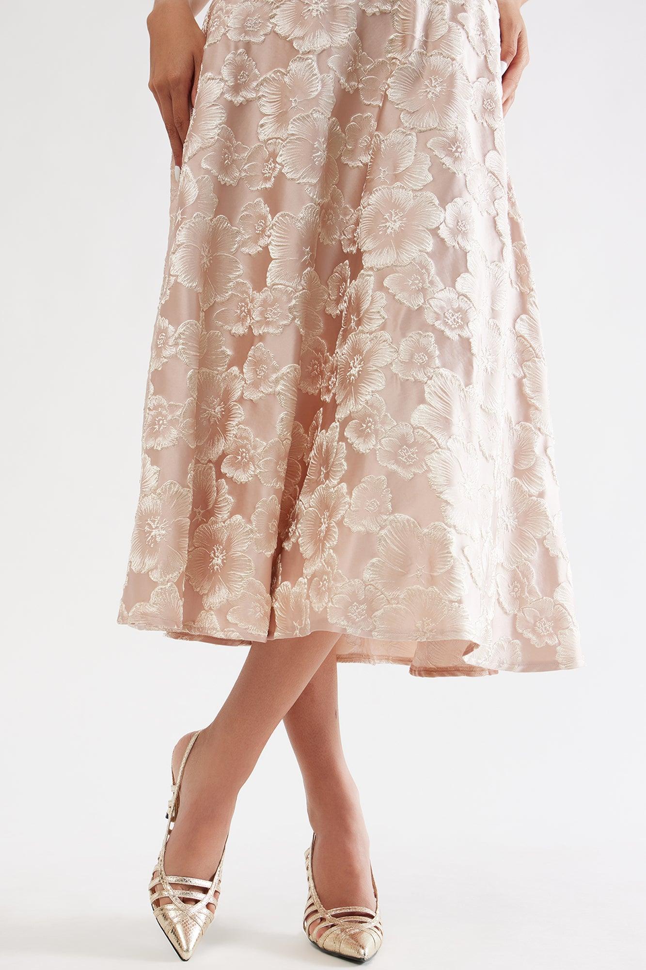 Jagged Croc Slingback Pumps - Gold Product Image