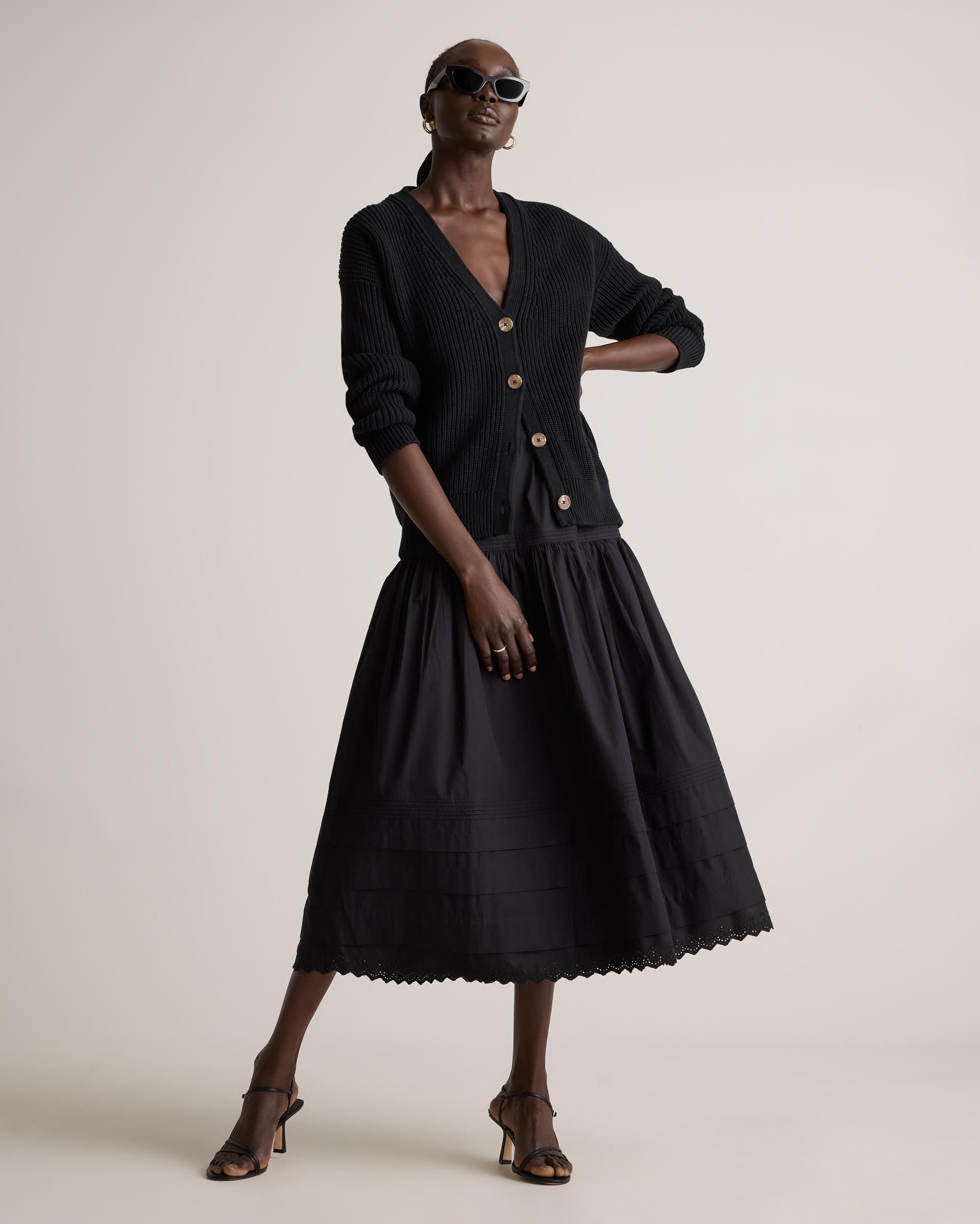 Quince | Women's Poplin Pintuck Maxi Skirt Organic Cotton Product Image