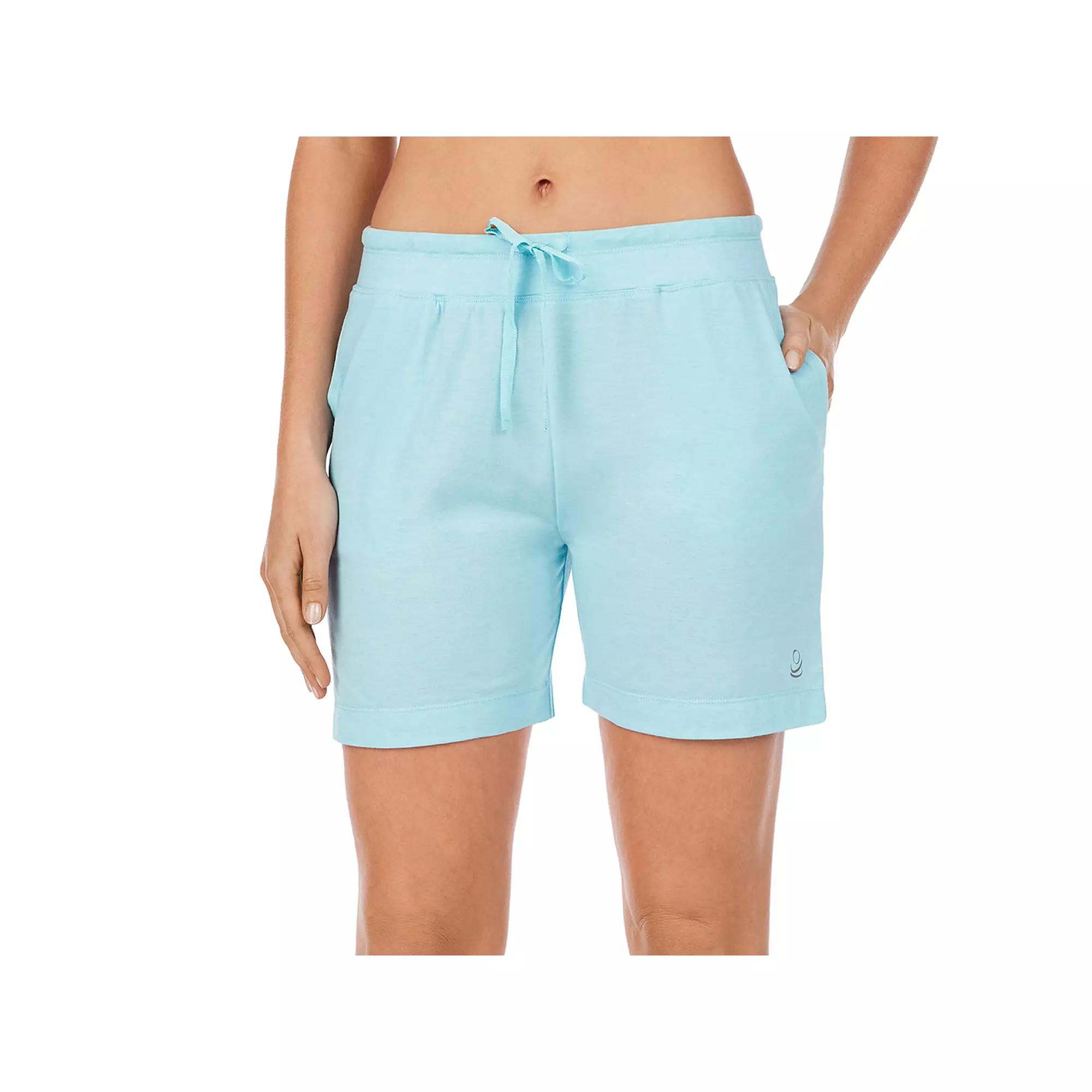 Womens Cuddl Duds Pajamas: Essentials Pajama Sleep Shorts Aqua Grey Product Image