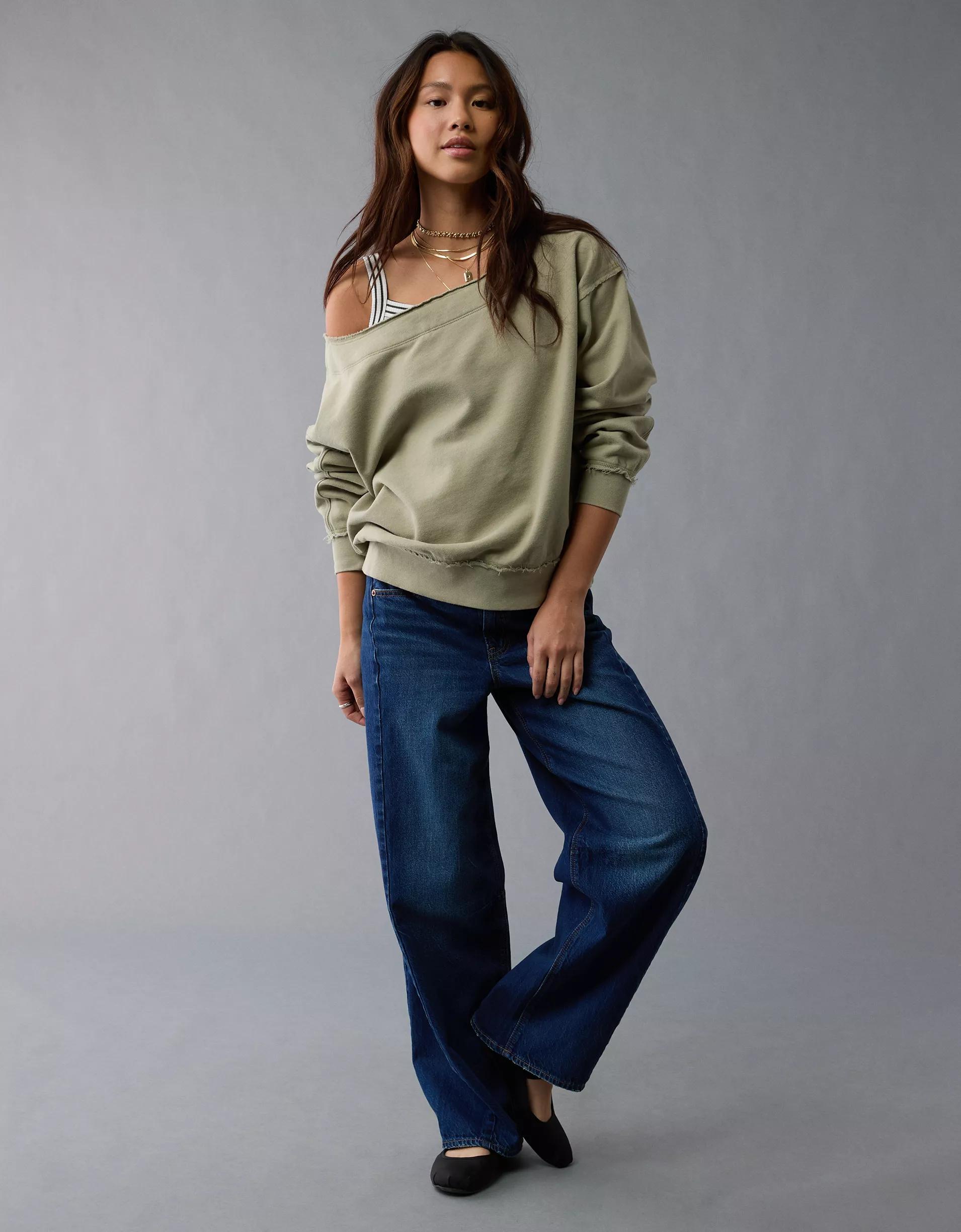 AE Off The Shoulder Sweatshirt Product Image