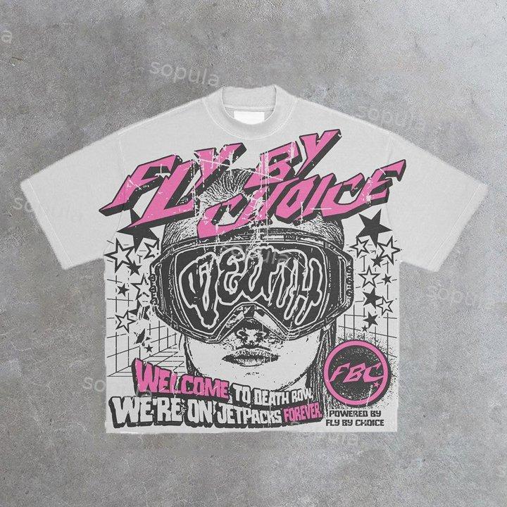 Vintage Fly By Choice Death Graphic Cotton Short Sleeve T-Shirt Product Image