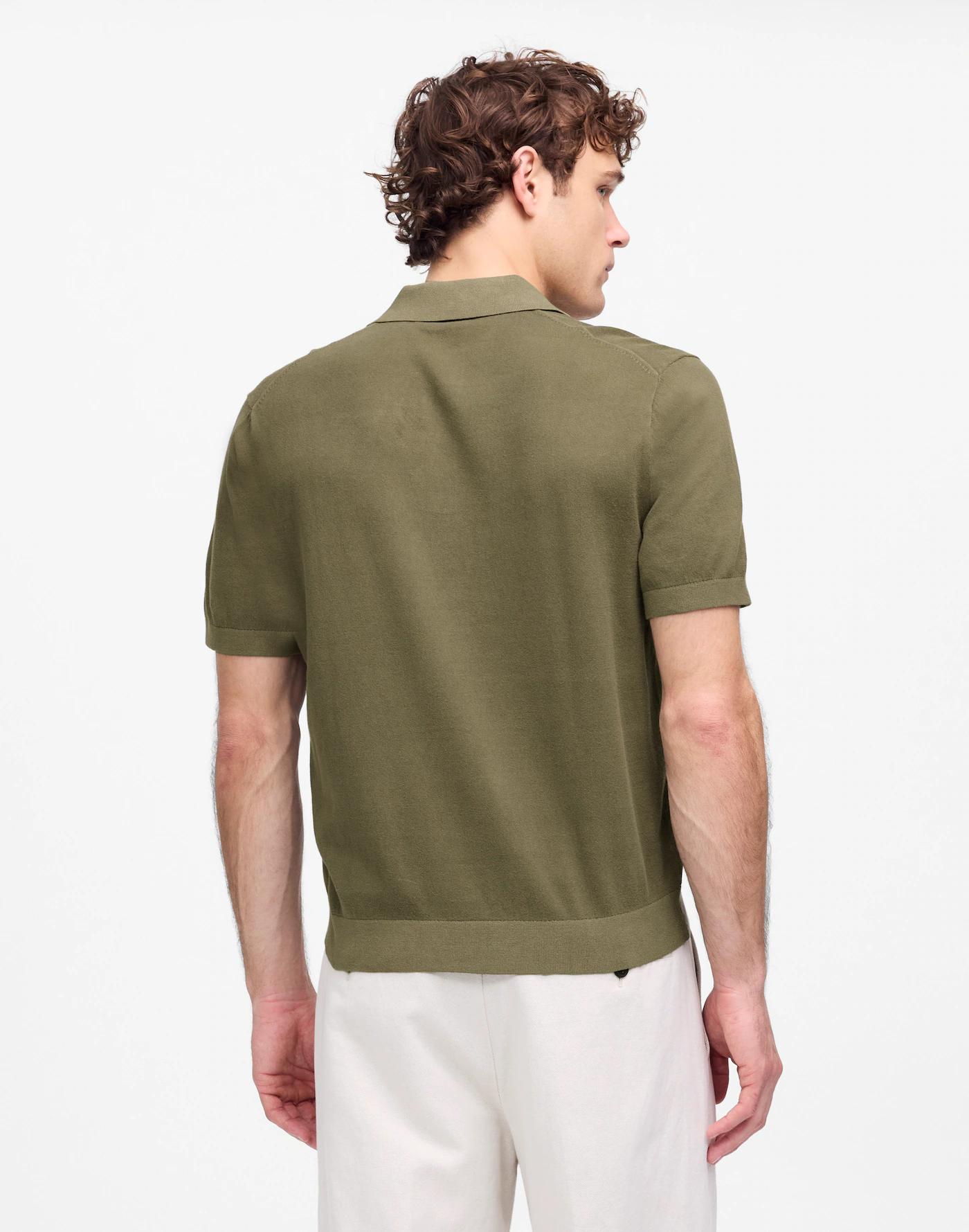 Three-Button Sweater Polo Shirt Product Image