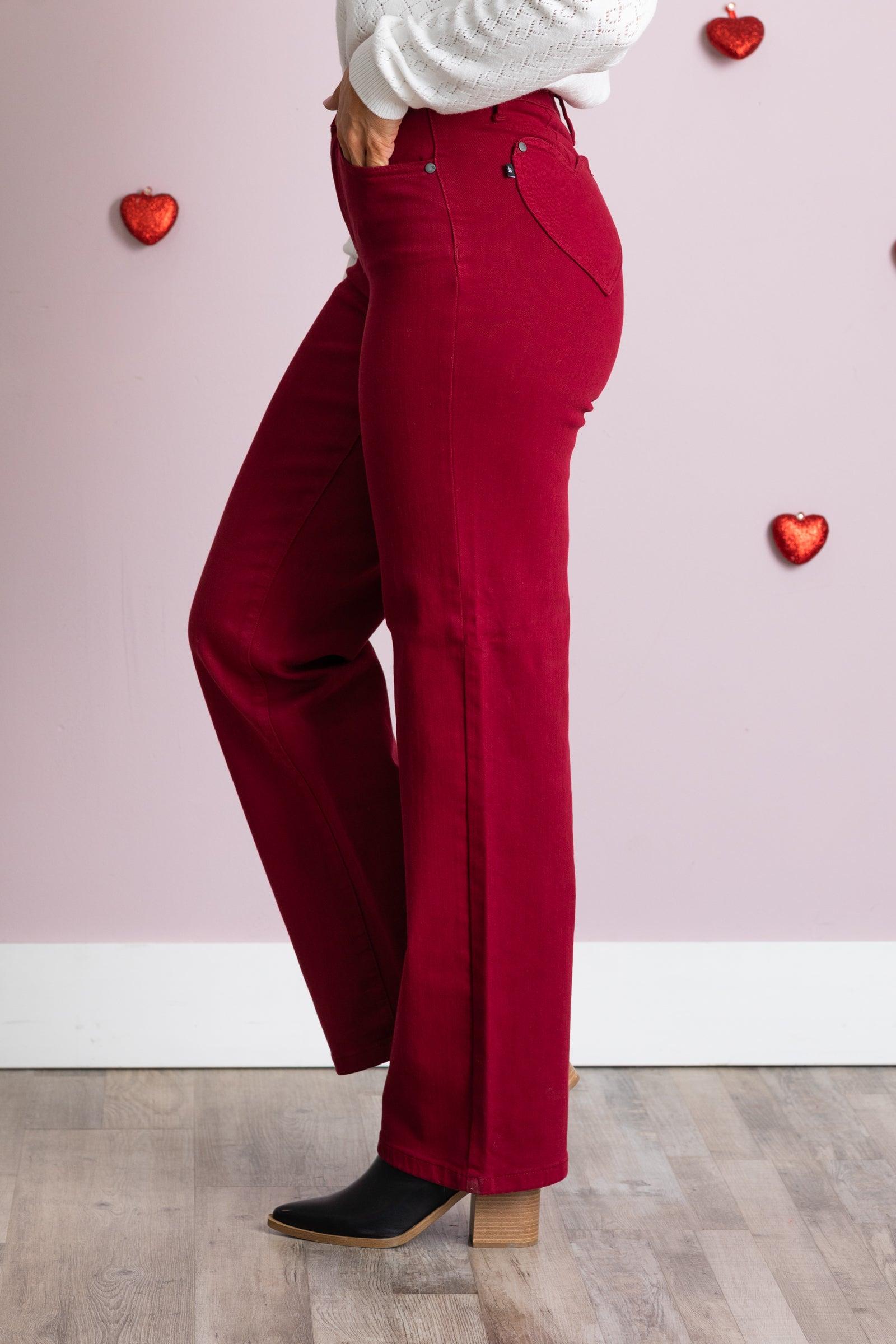 Judy Blue Scarlet Dyed Heart Back Pockets Jean Product Image