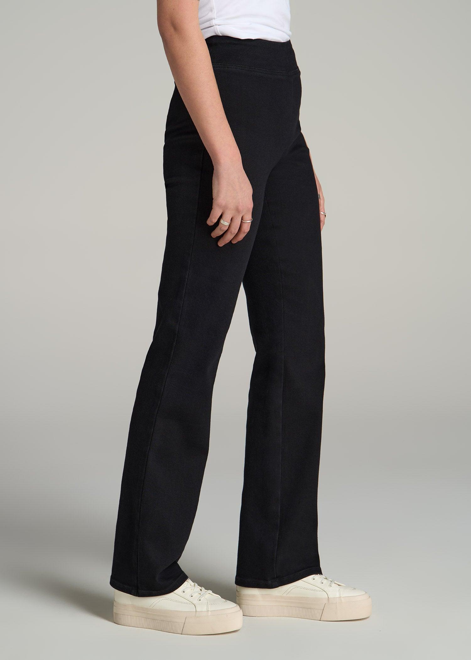 Harper Pull-on Straight Leg Jeans for Tall Women in Washed Black Female Product Image