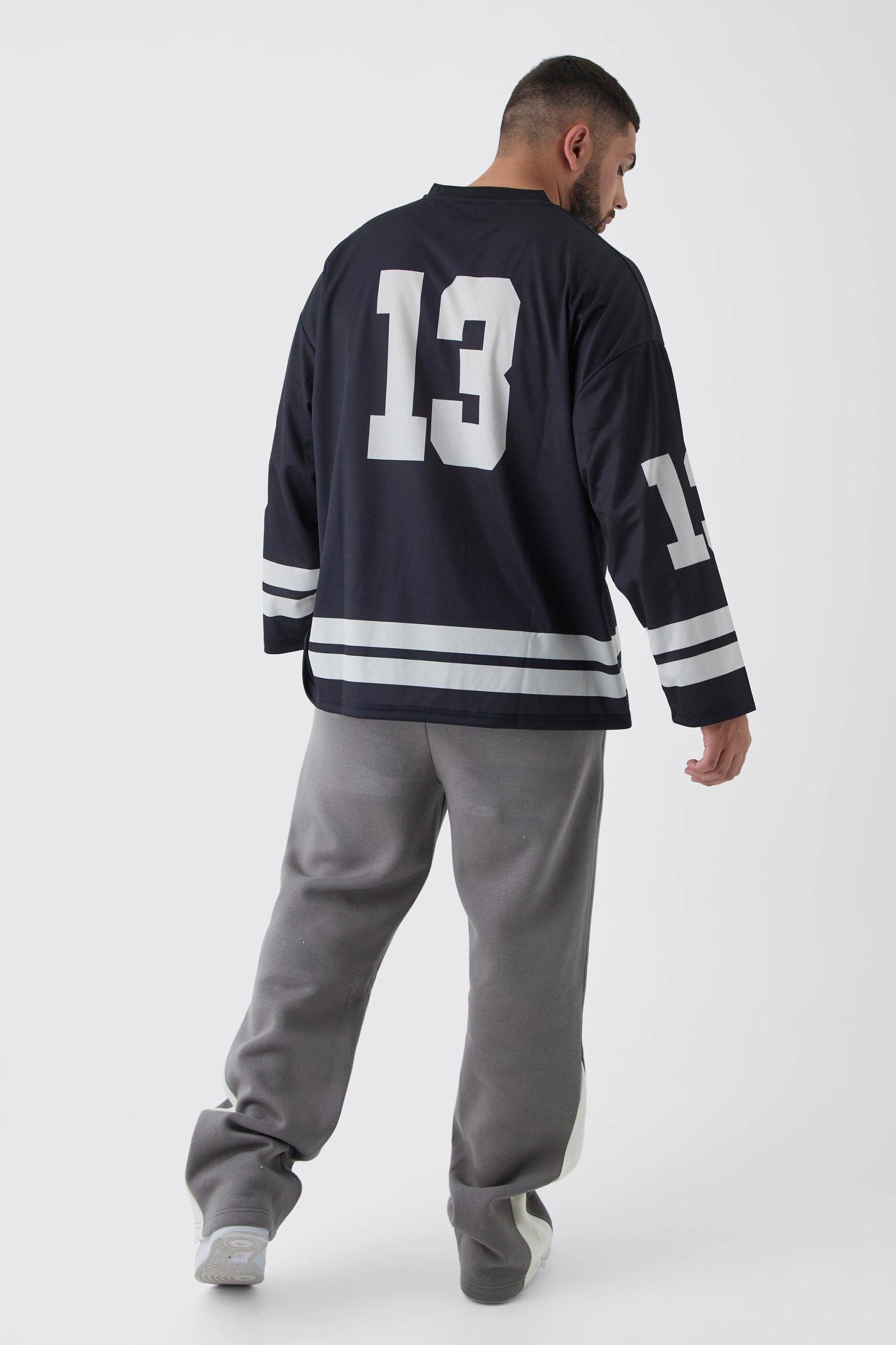 Plus Slim Flared Varsity Gusset Sweatpants | boohooMAN USA Product Image